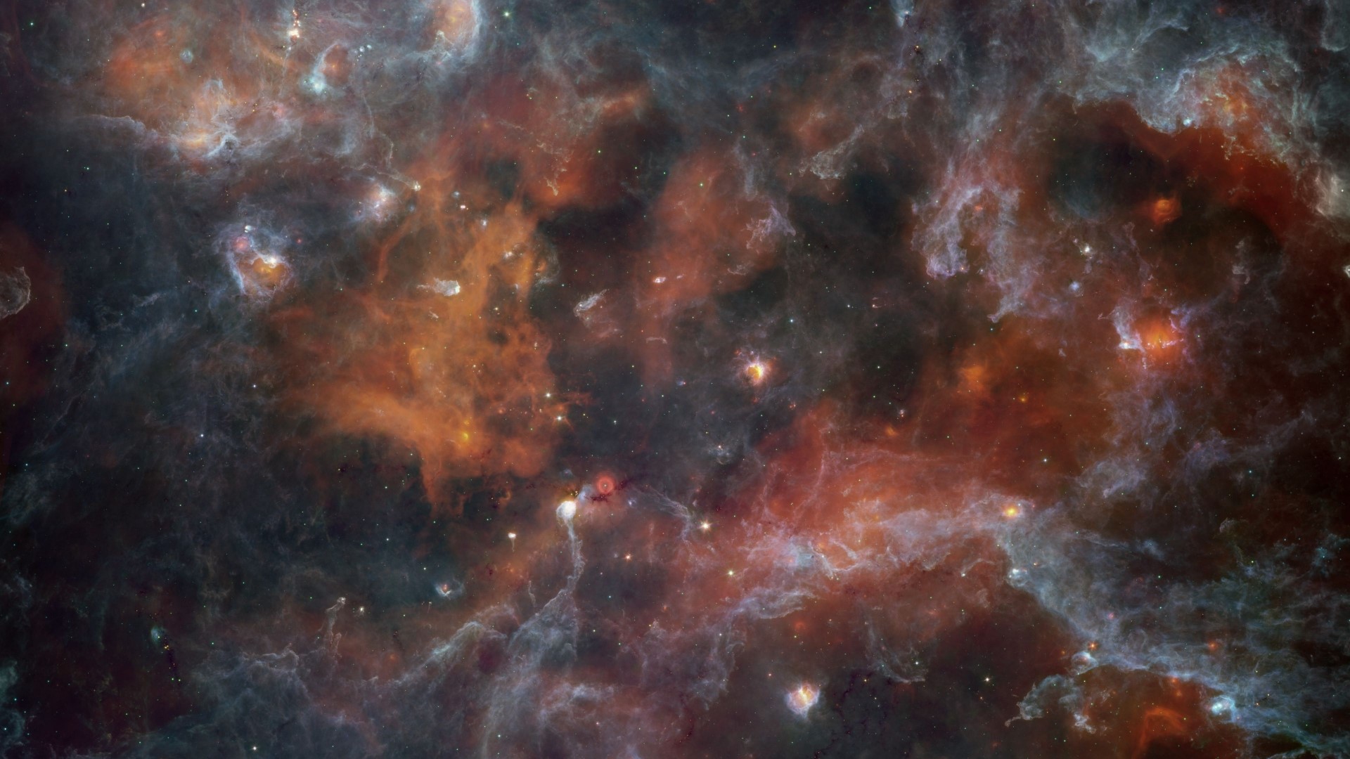 Nebula with stars and gas clouds HD Wallpaper