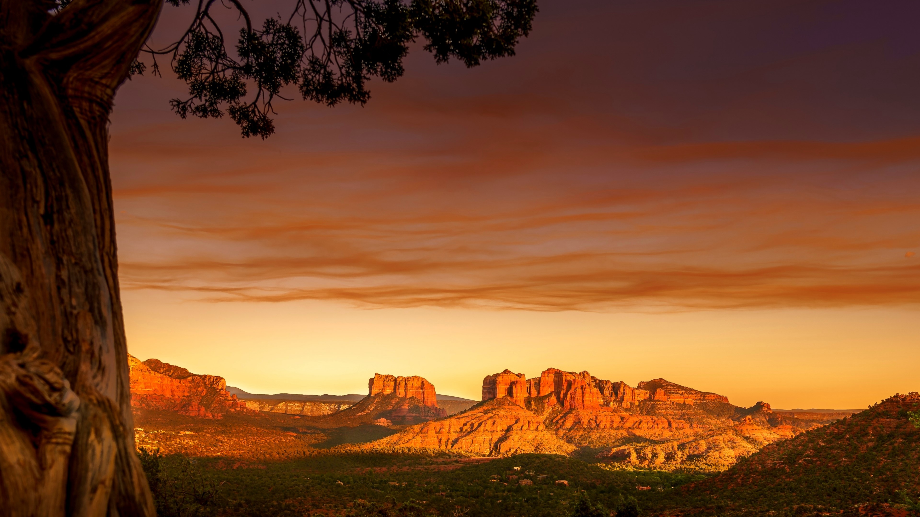 Sunset over Sedona Red Rocks HD Wallpaper