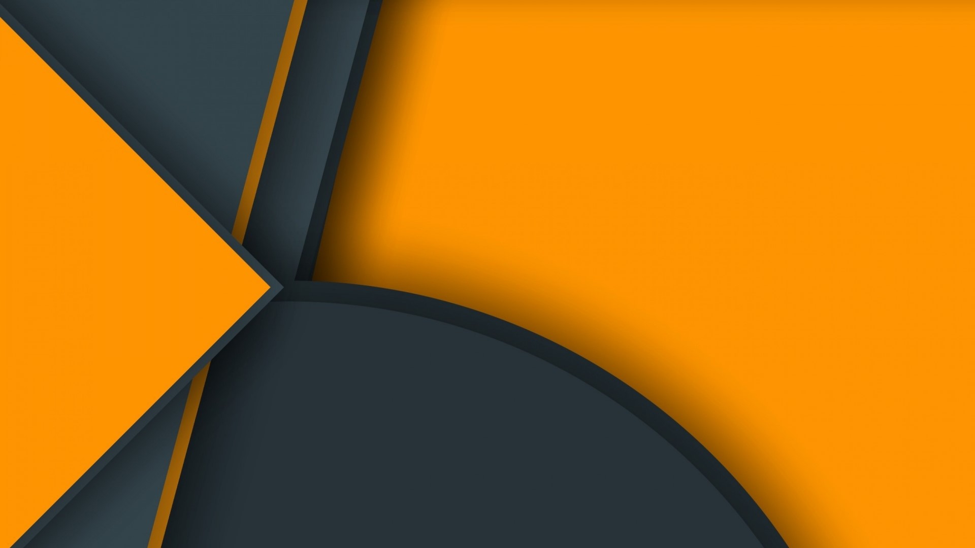 Orange and dark gray abstract geometric shapes HD Wallpaper
