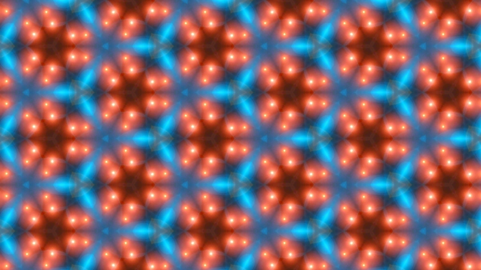 Abstract pattern of glowing orange and blue lights HD Wallpaper