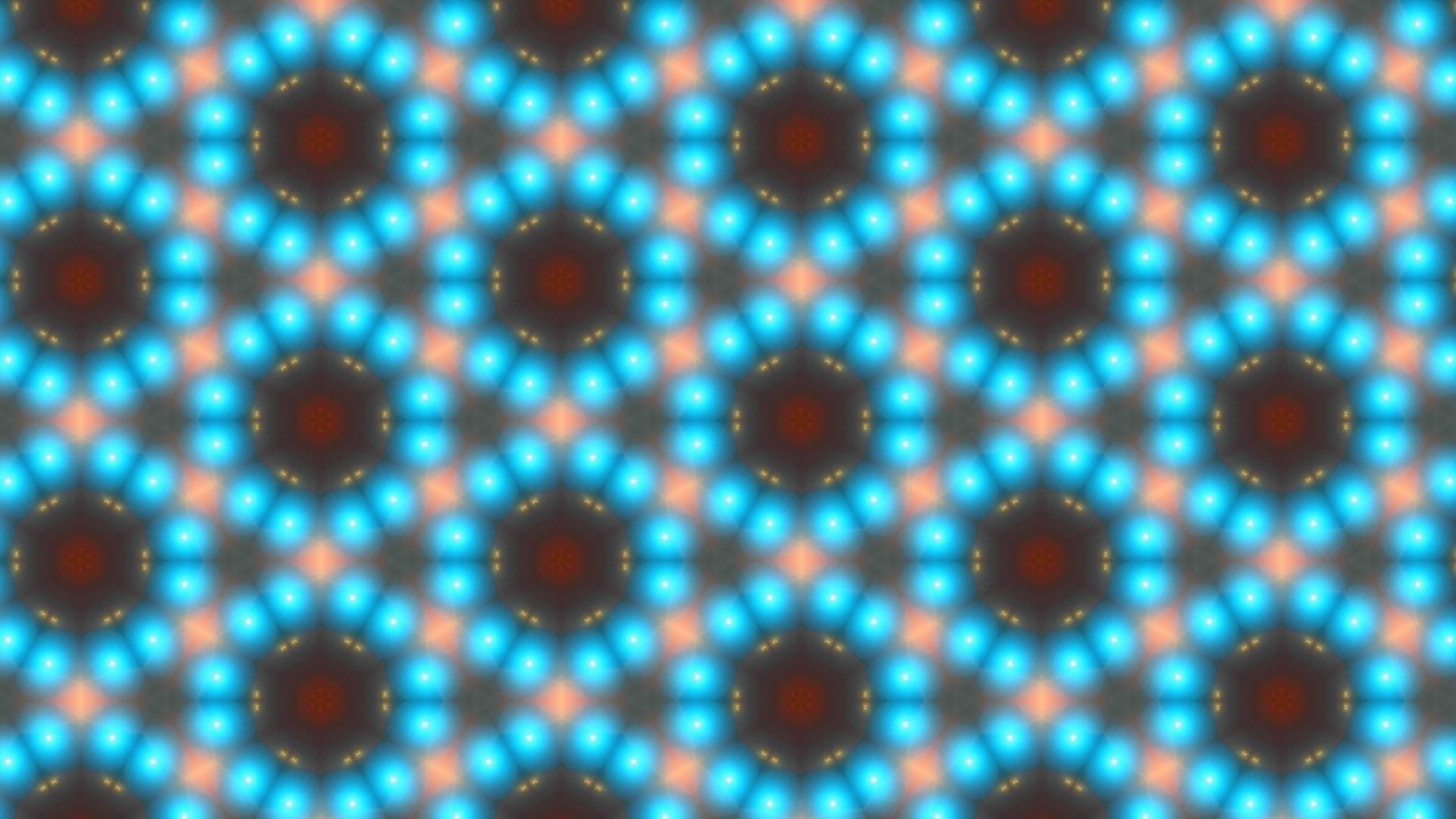 Abstract pattern of glowing blue and orange lights HD Wallpaper