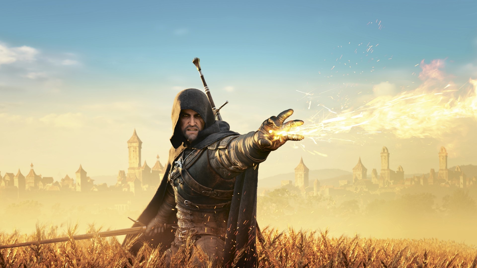 Geralt of Rivia casting a spell in The Witcher 3: Wild Hunt HD Wallpaper