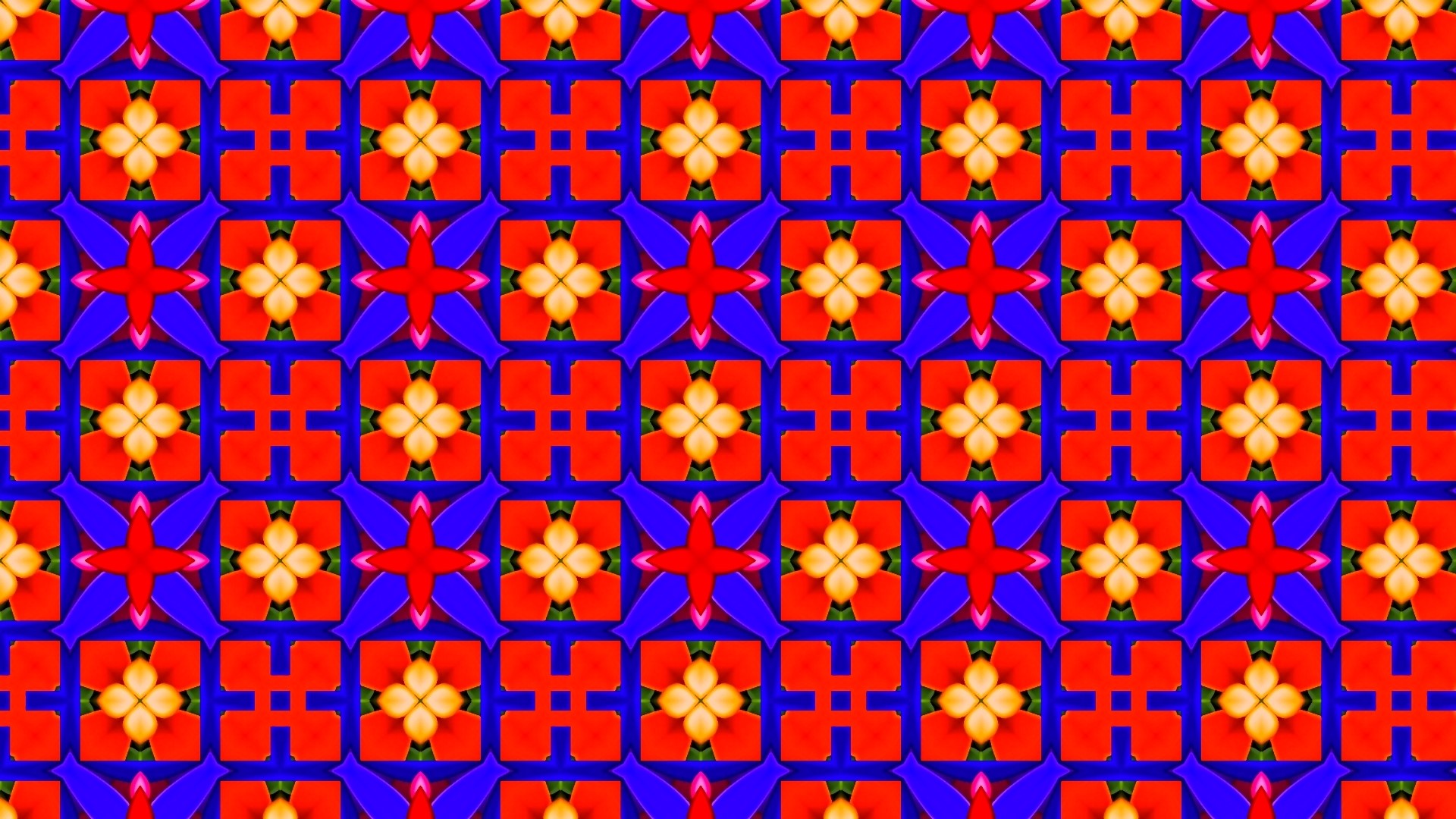 Abstract geometric pattern with red, blue, and yellow elements HD Wallpaper