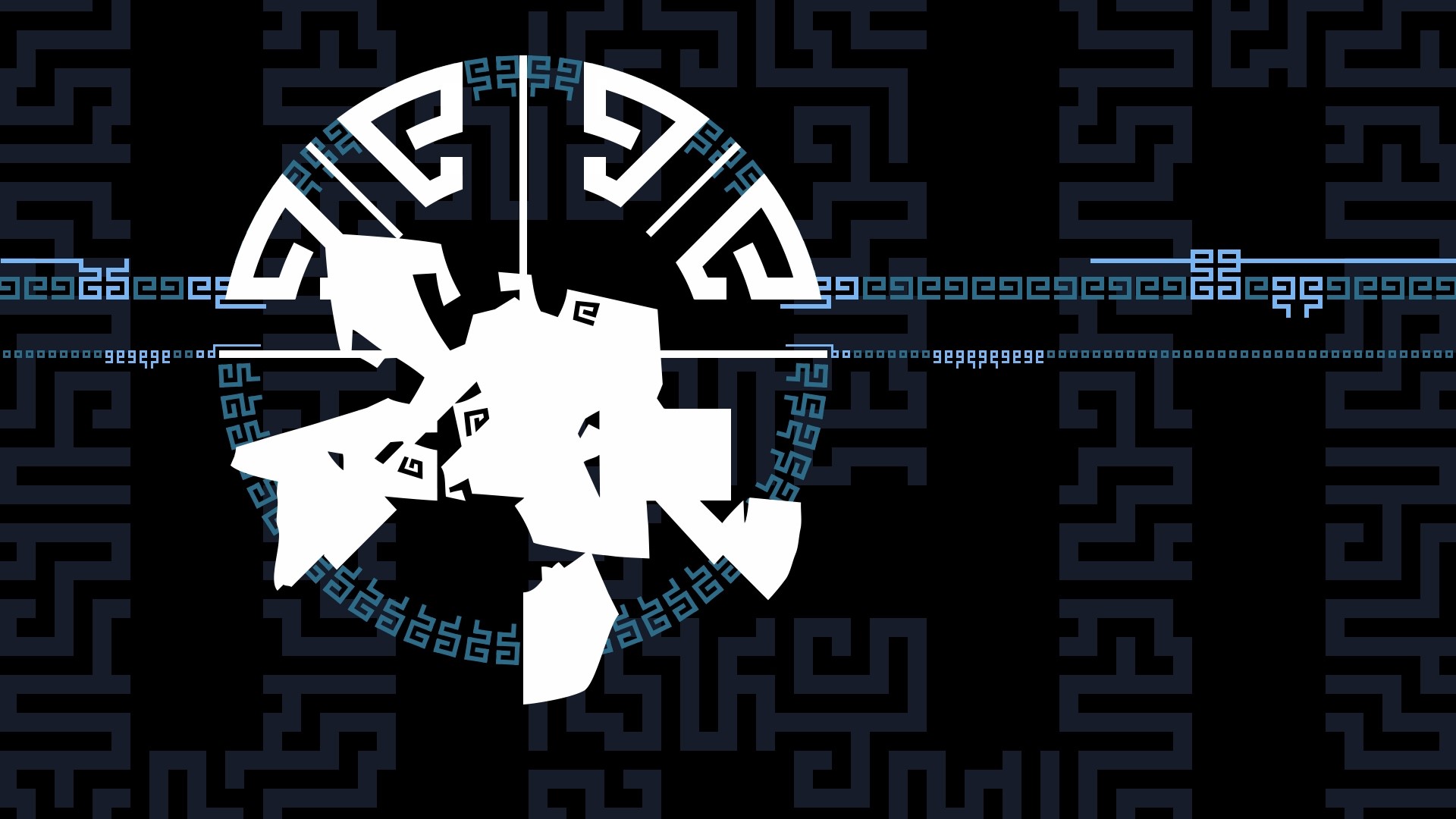 Abstract Geometric Design with White Shapes HD Wallpaper