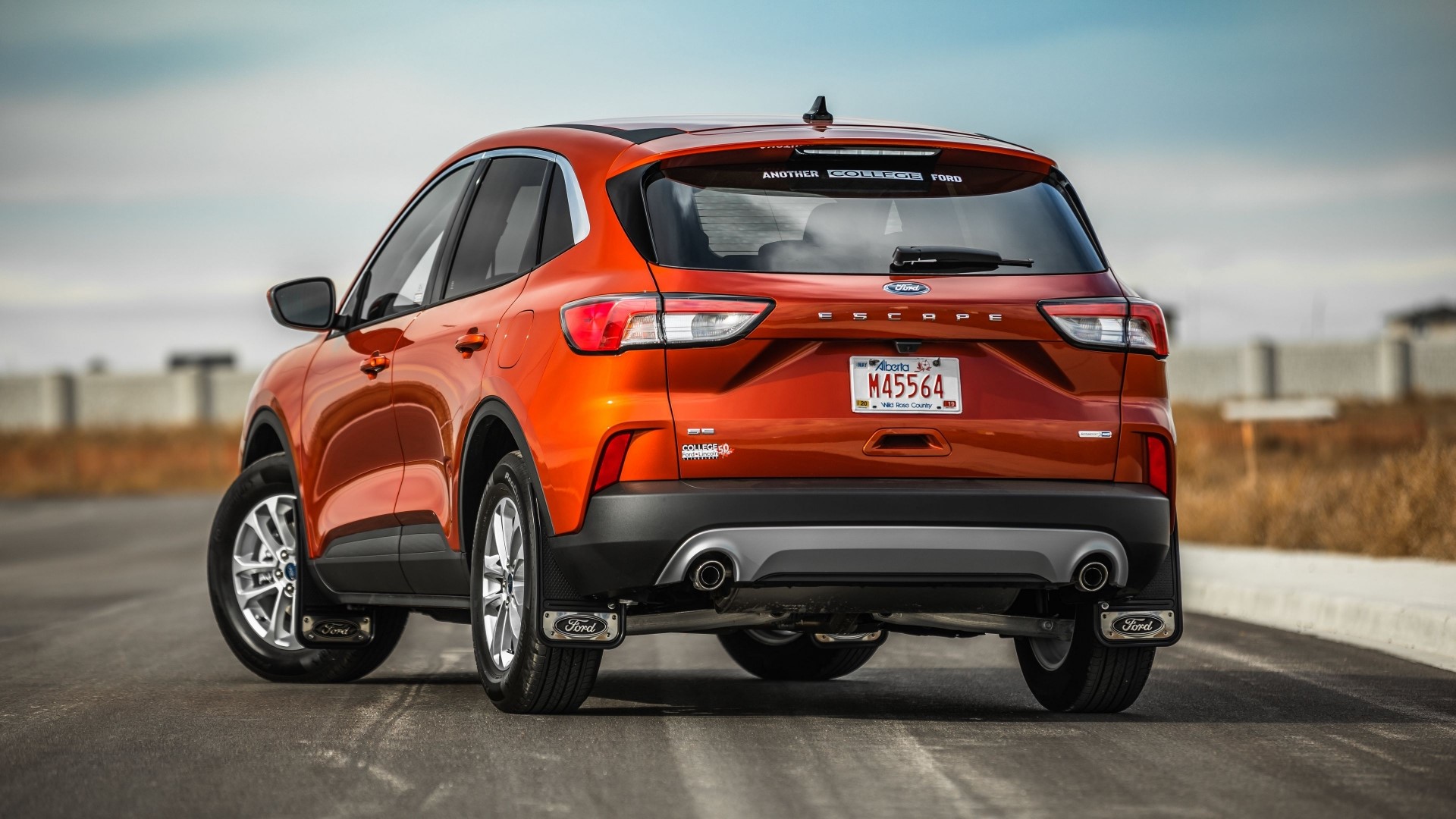 Orange Ford Escape SUV Rear View HD Wallpaper