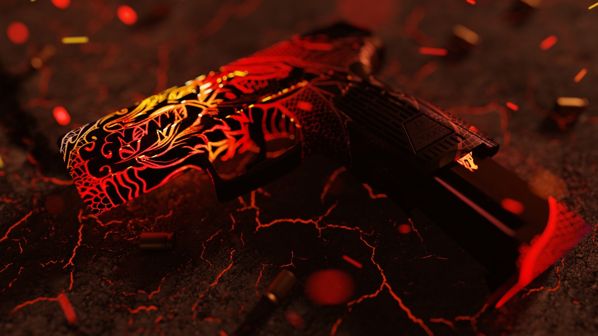 CS:GO Dragon Pistol Skin HD Wallpaper