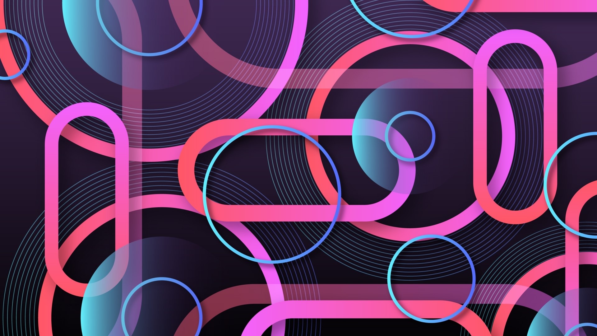 Abstract geometric shapes with gradient colors HD Wallpaper
