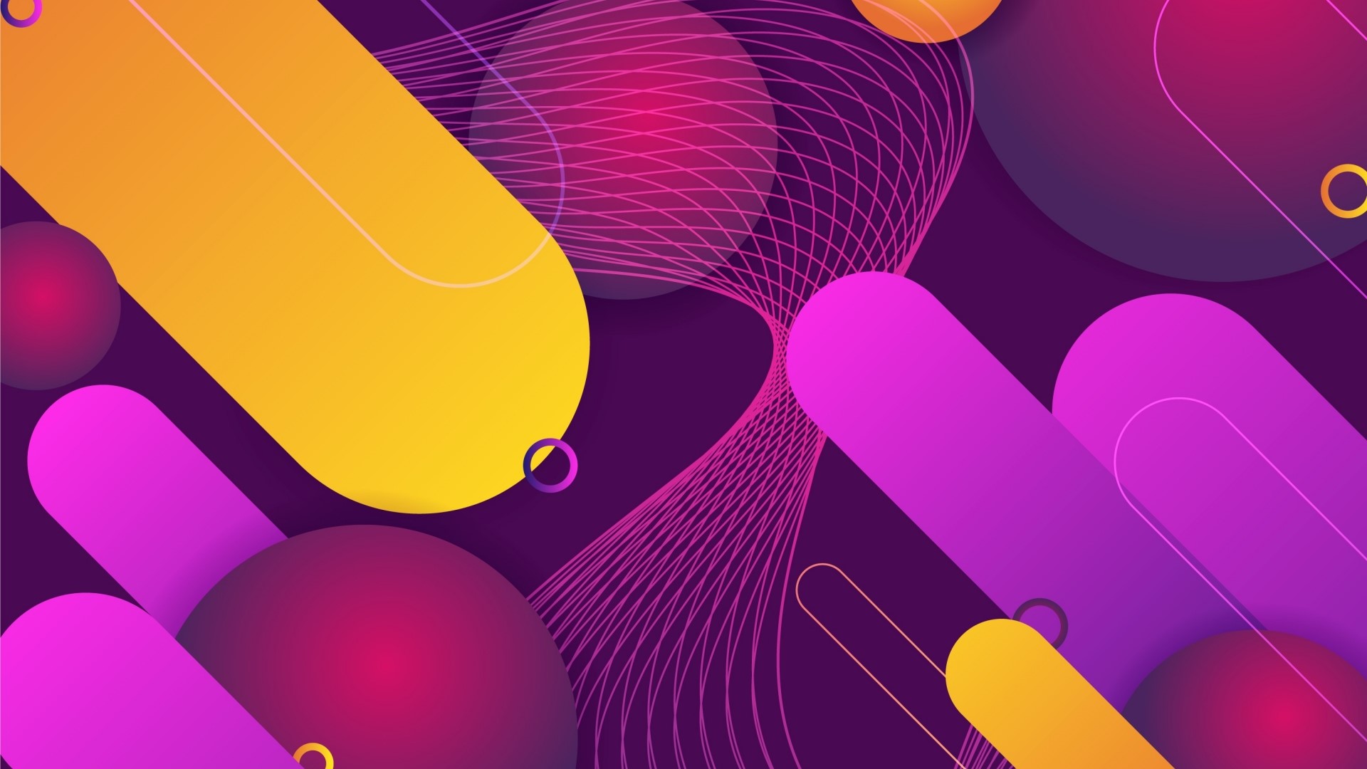Abstract geometric shapes with gradients HD Wallpaper