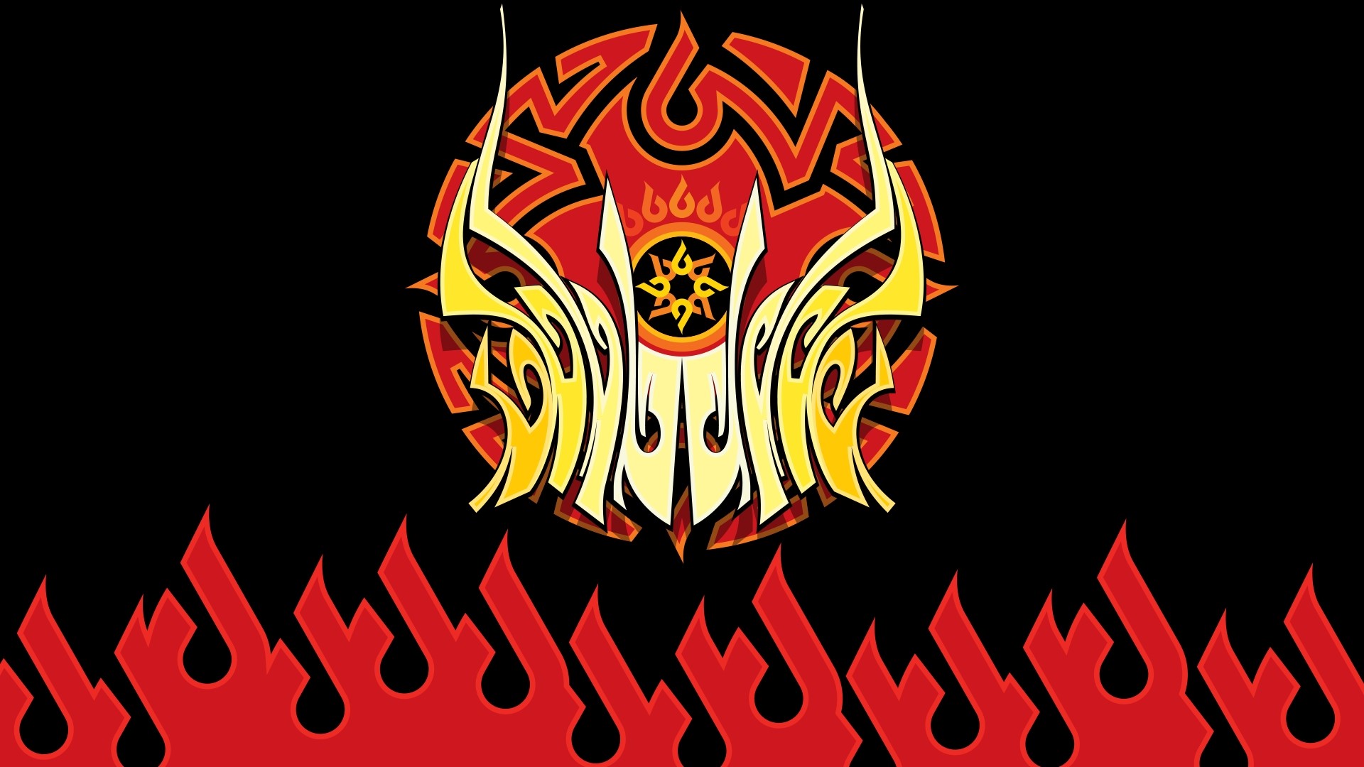 Tribal fire logo with flames HD Wallpaper