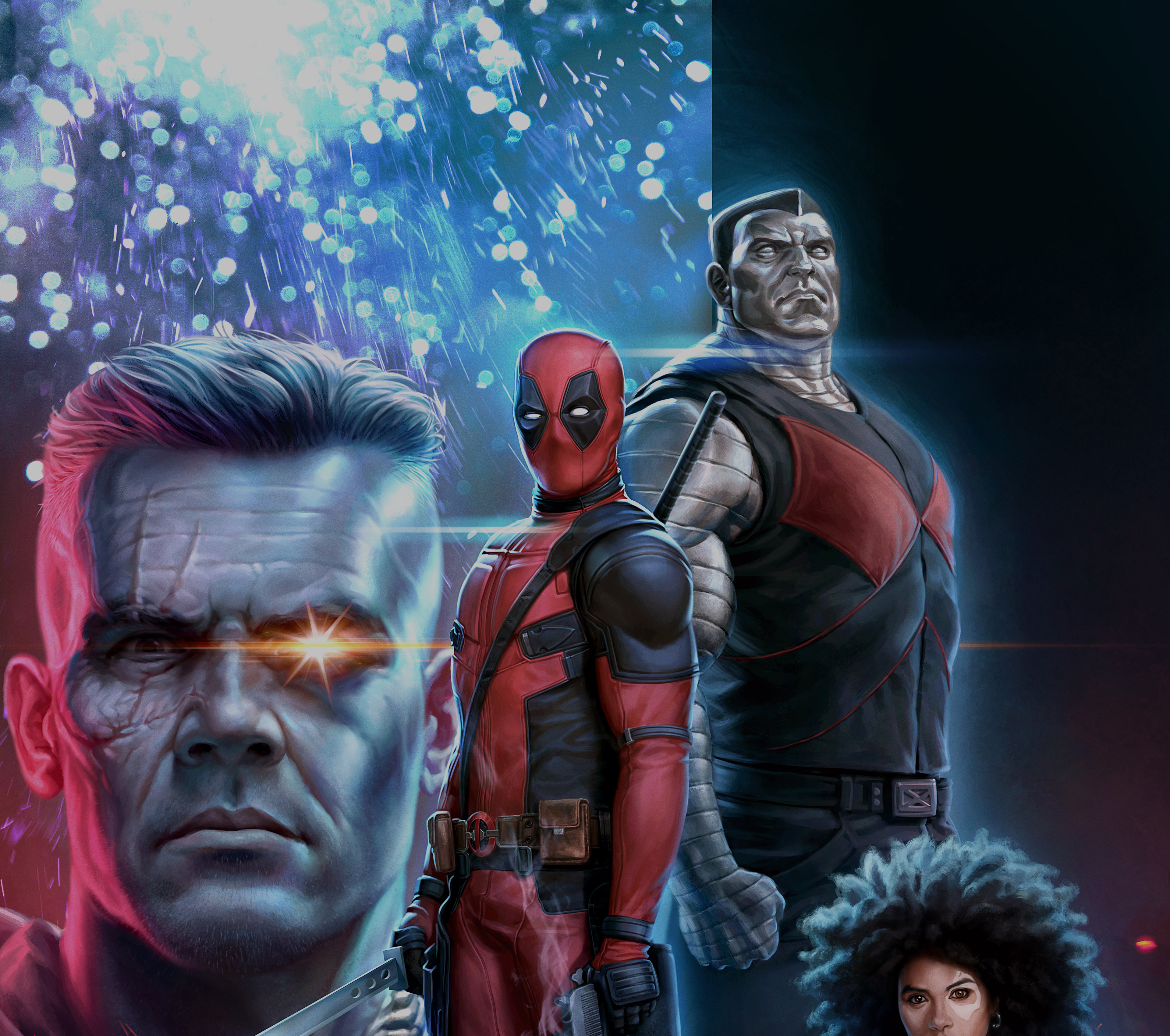Cable, Deadpool, Colossus, and Domino from Deadpool 2 4K HD Wallpaper
