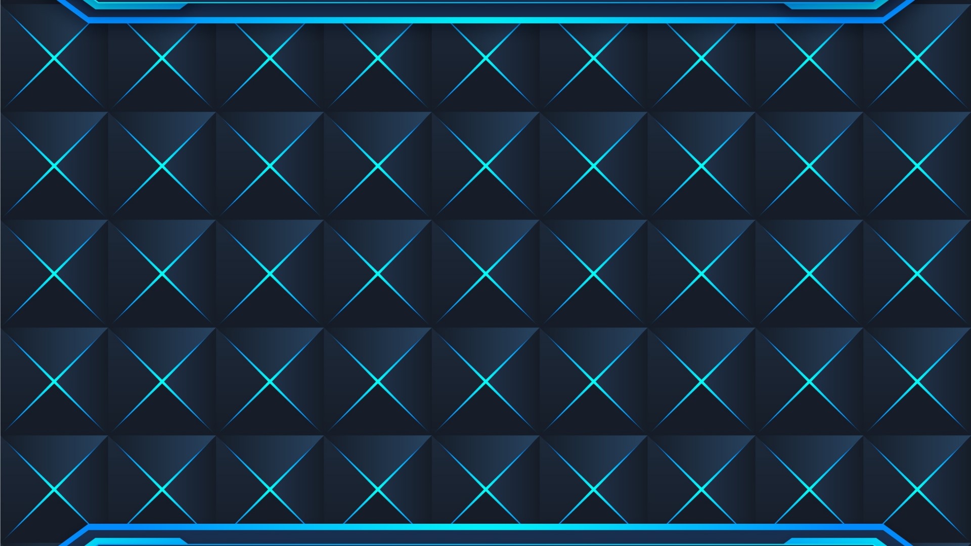 Dark geometric pattern with blue neon lines HD Wallpaper