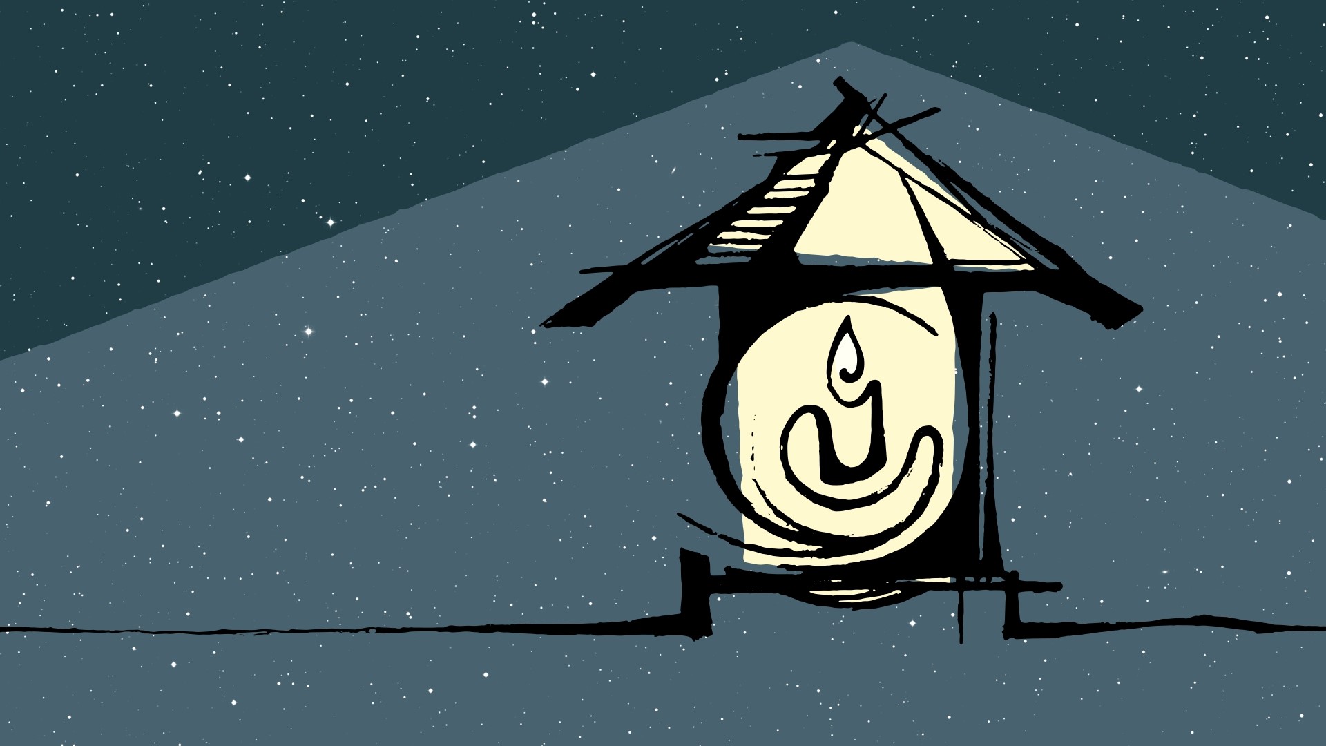 Lantern with a candle illustration HD Wallpaper