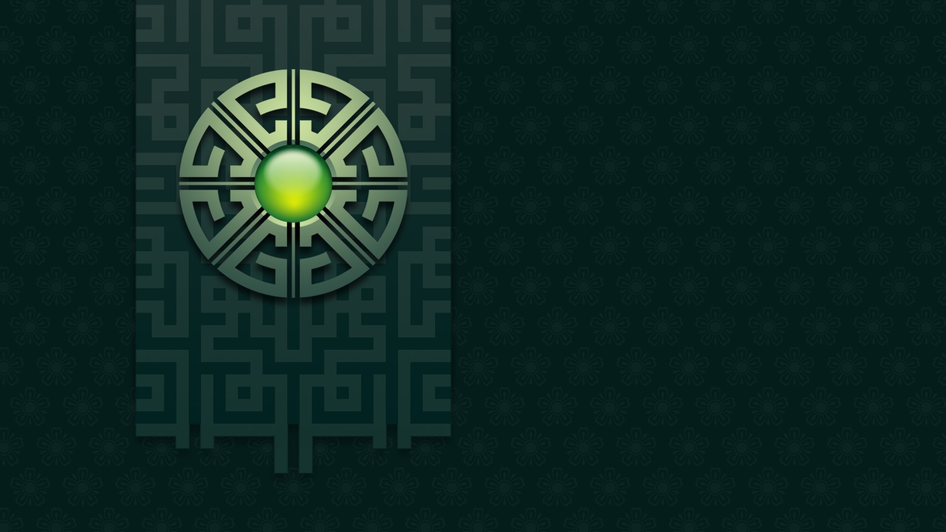 Green Earth symbol with maze pattern HD Wallpaper