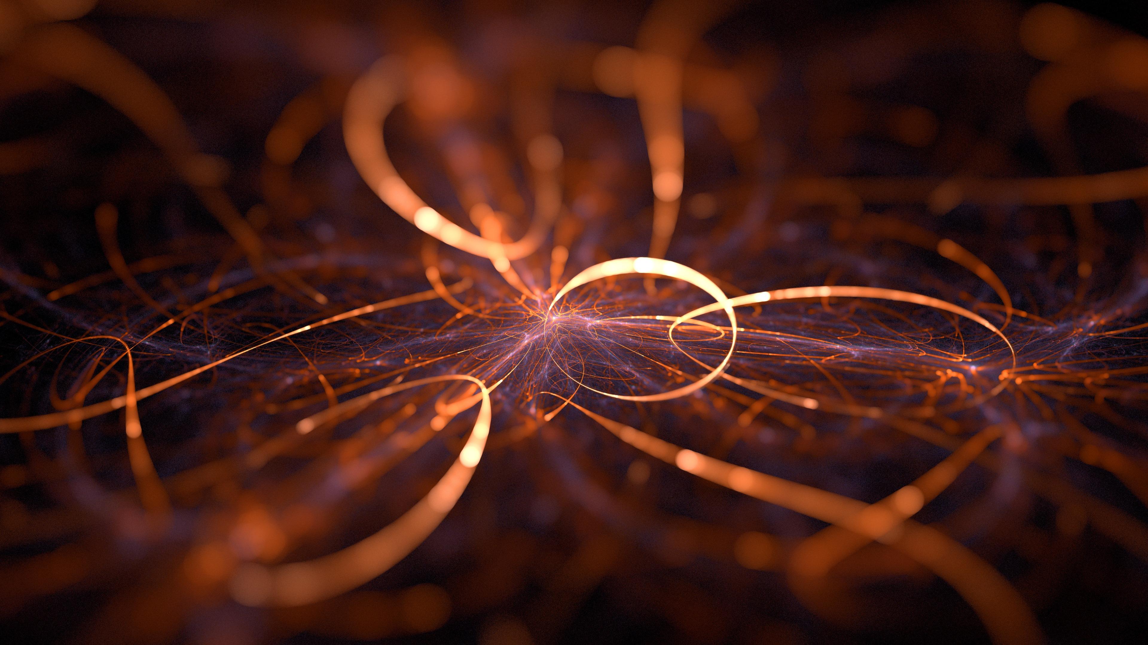 Abstract Golden and Purple Bokeh 4K HD Wallpaper