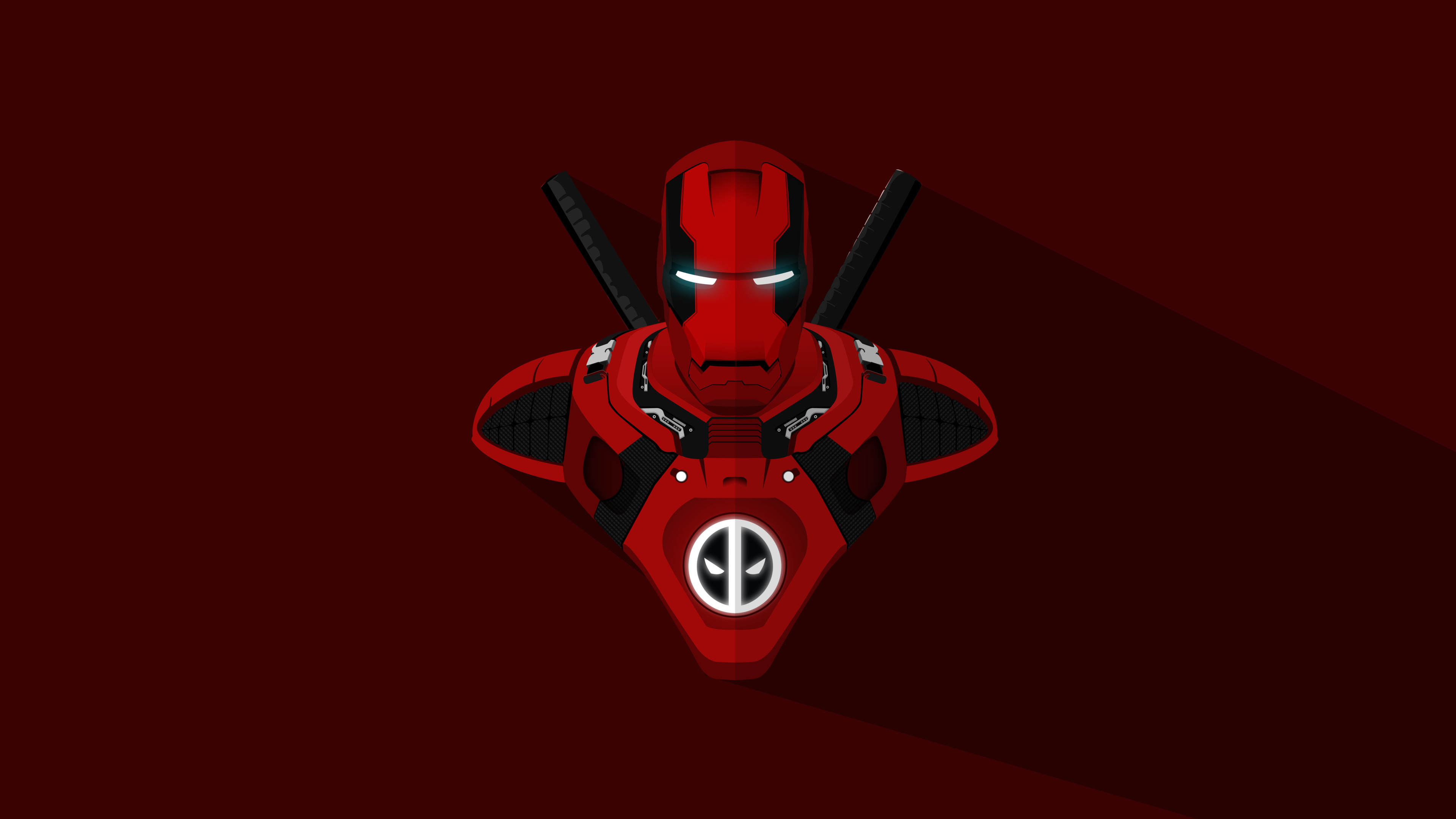 Deadpool Iron Man Mashup Artwork 4K HD Wallpaper