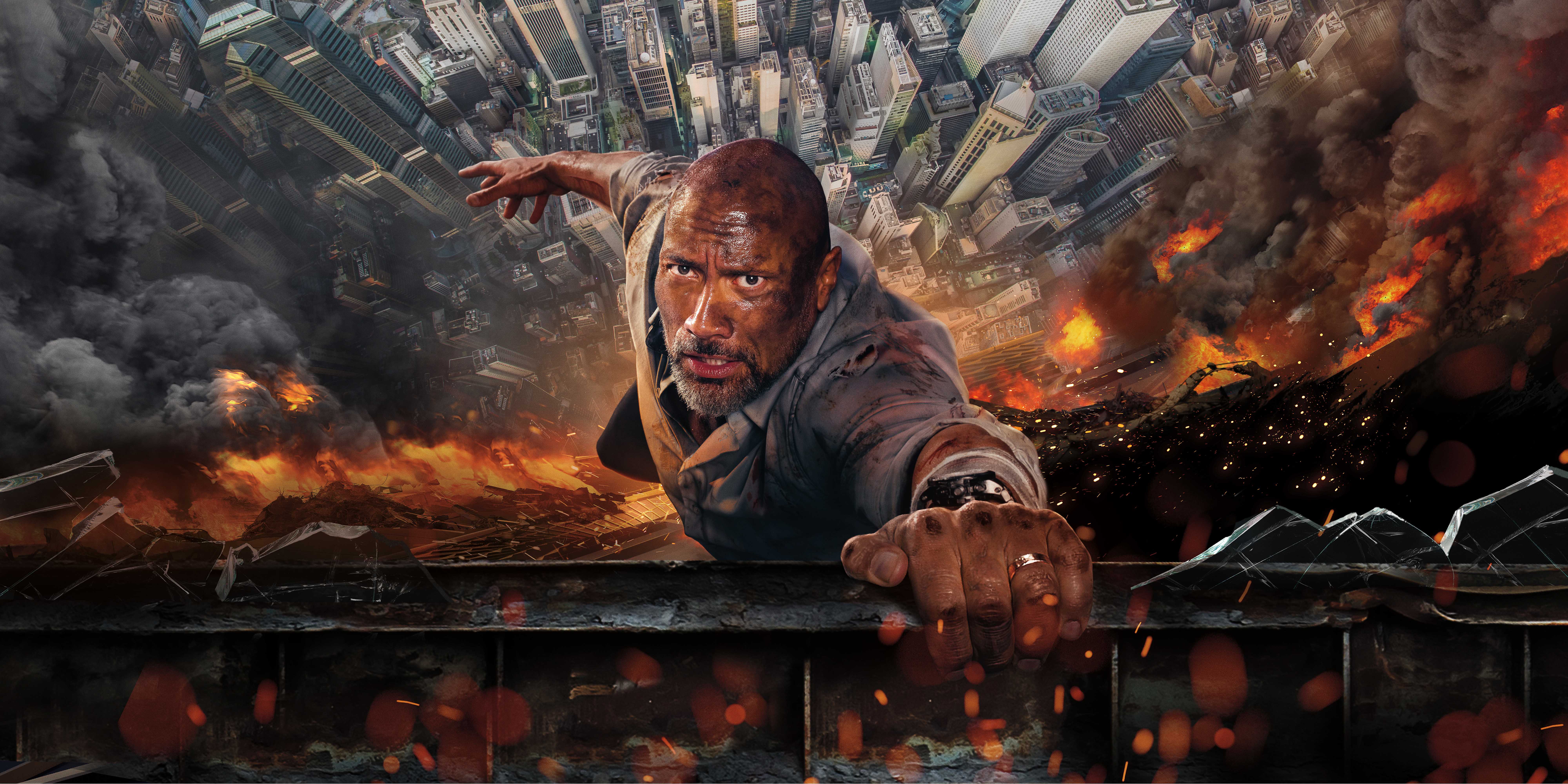 Dwayne Johnson in Skyscraper 4K HD Wallpaper