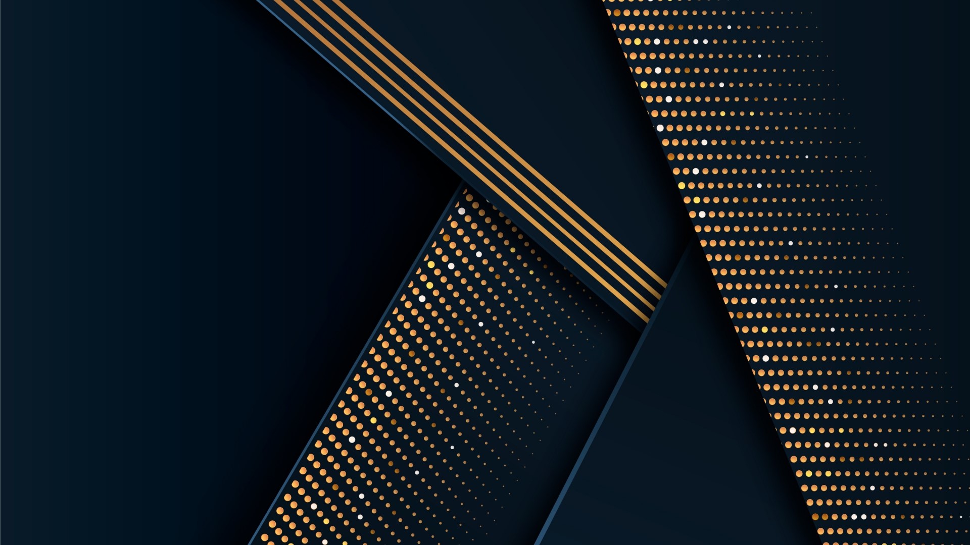 Dark Blue and Gold Abstract Geometric Pattern HD Wallpaper