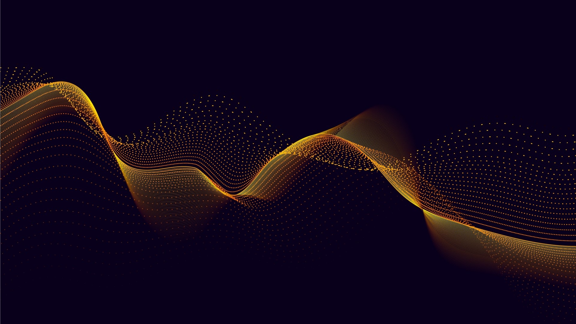 Abstract Golden Wave of Particles HD Wallpaper