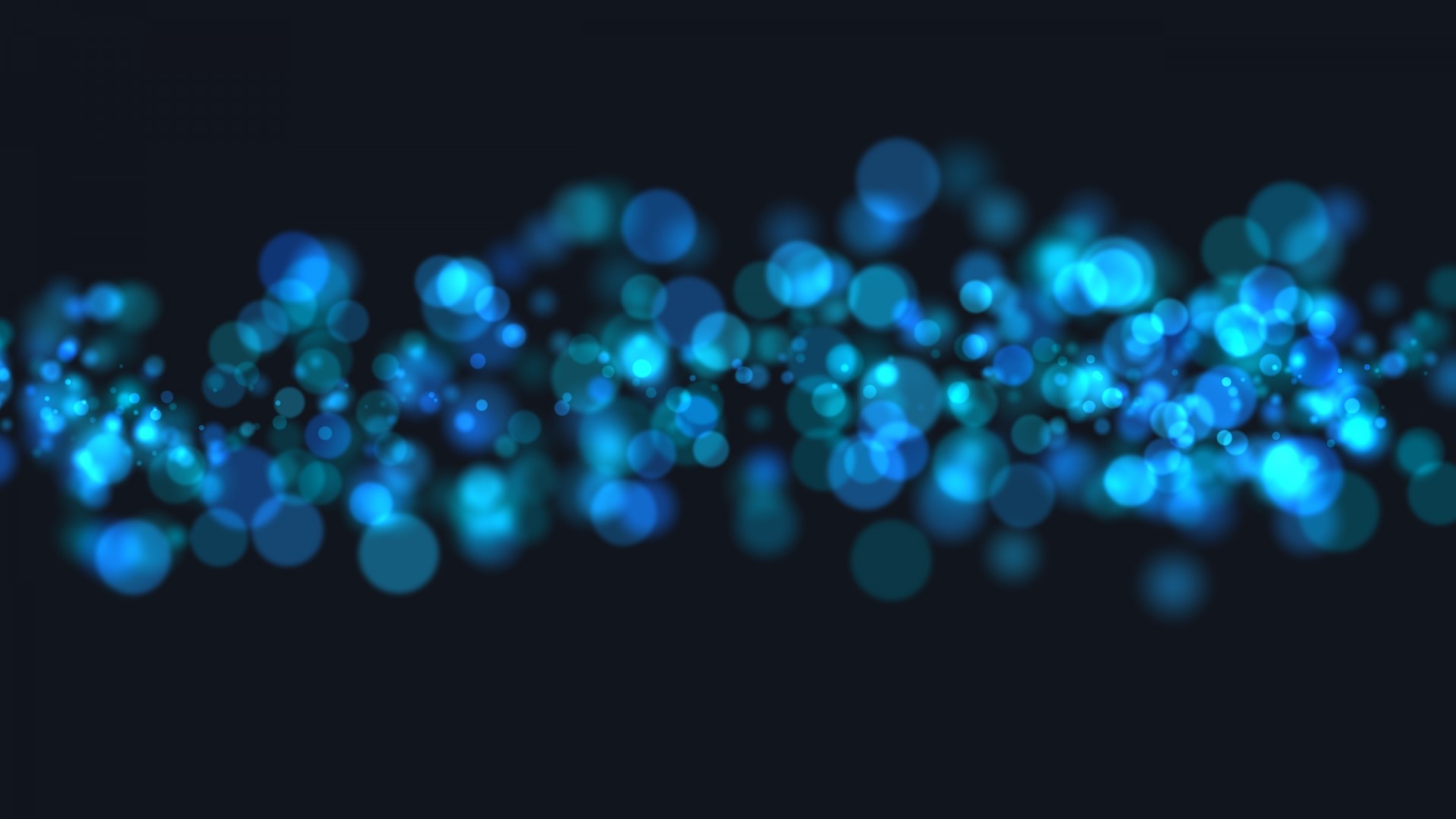 Blue and teal bokeh lights on dark background HD Wallpaper