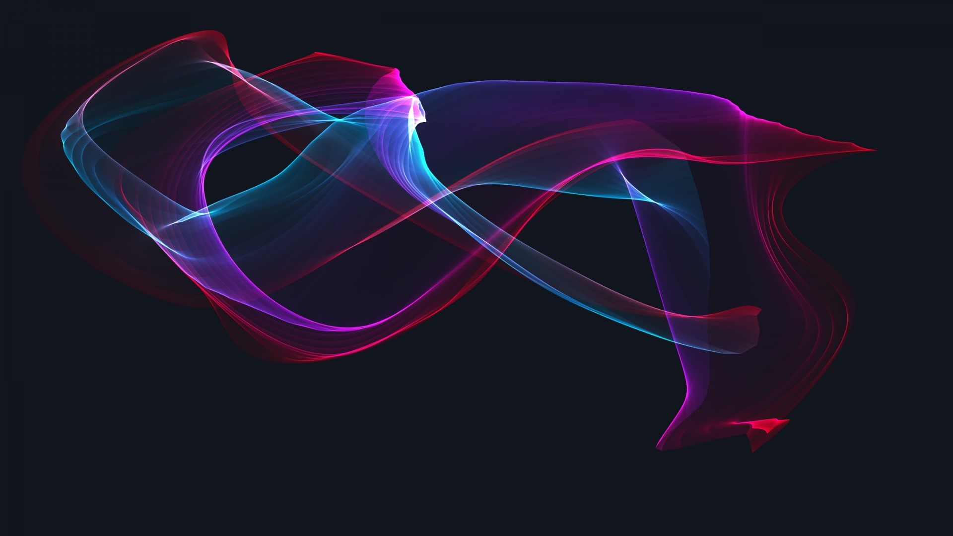 Abstract colorful light streaks on black background HD Wallpaper