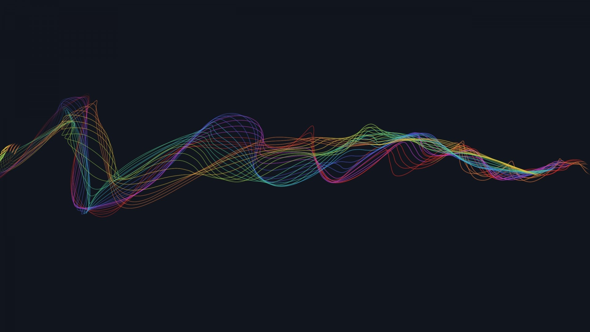 Rainbow Lines Abstract Waveform HD Wallpaper