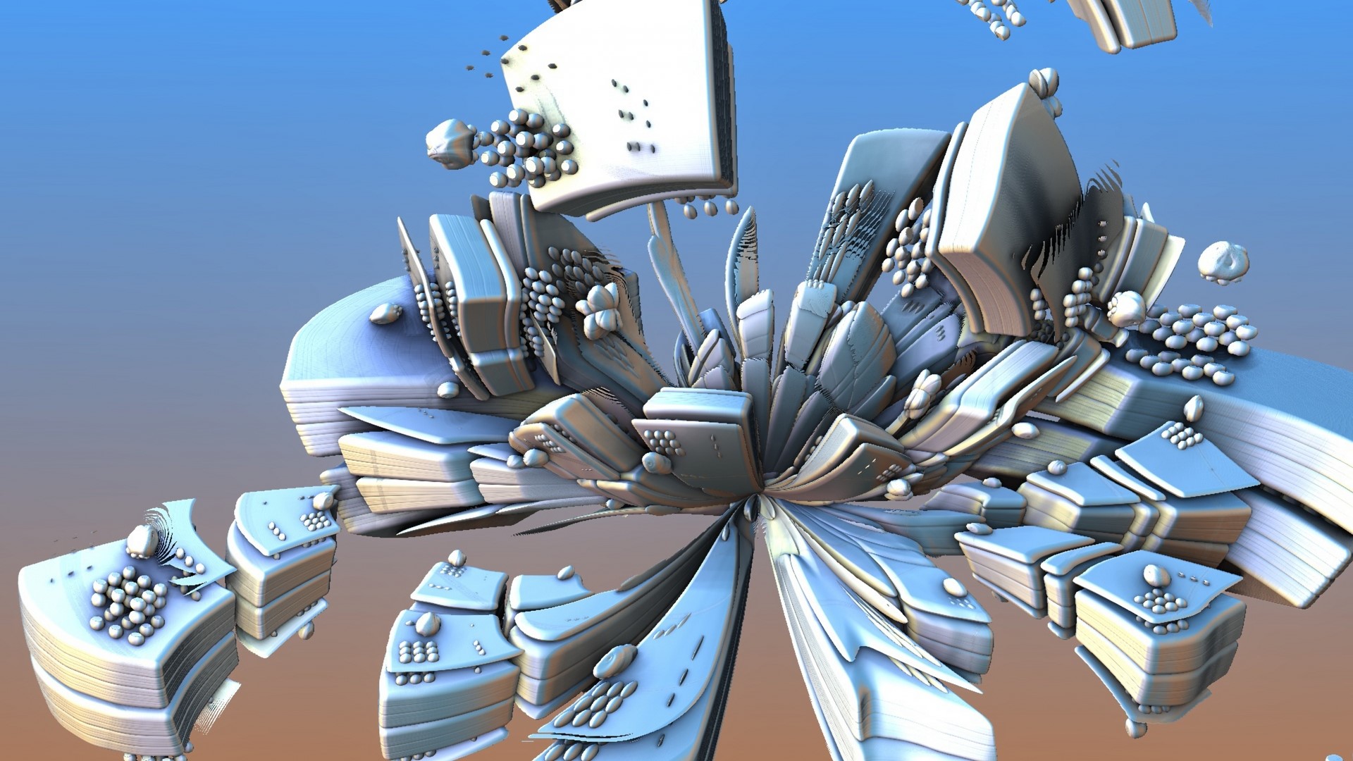 3D fractal abstract geometric structure HD Wallpaper