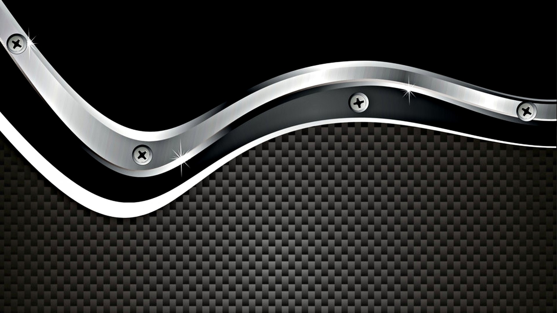Abstract Metal Wave with Carbon Fiber Texture HD Wallpaper
