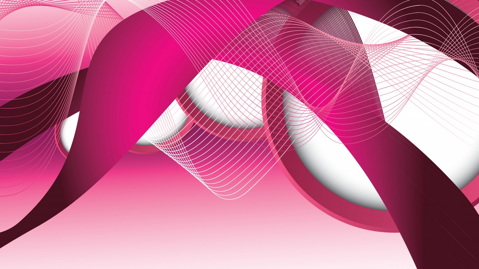 Pink and white abstract wavy lines HD Wallpaper