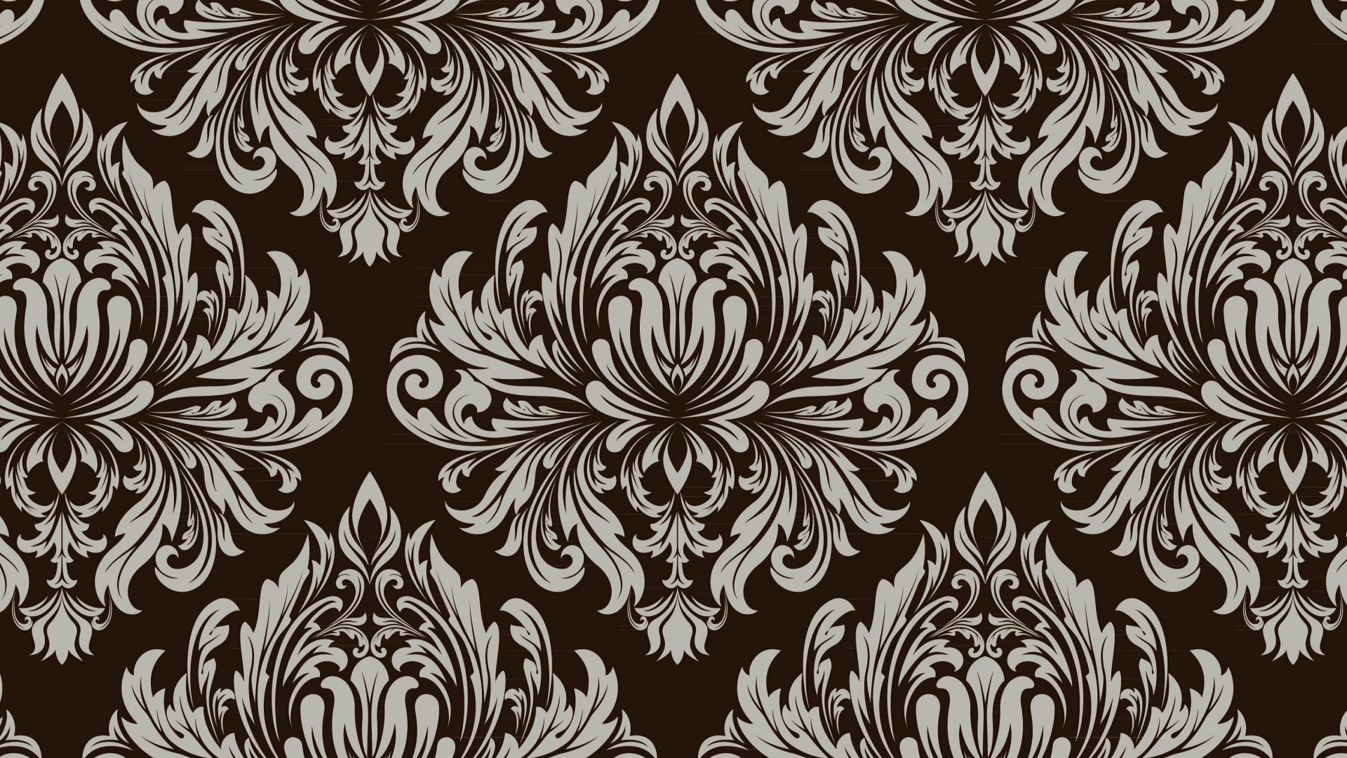 Damask pattern with floral motifs HD Wallpaper