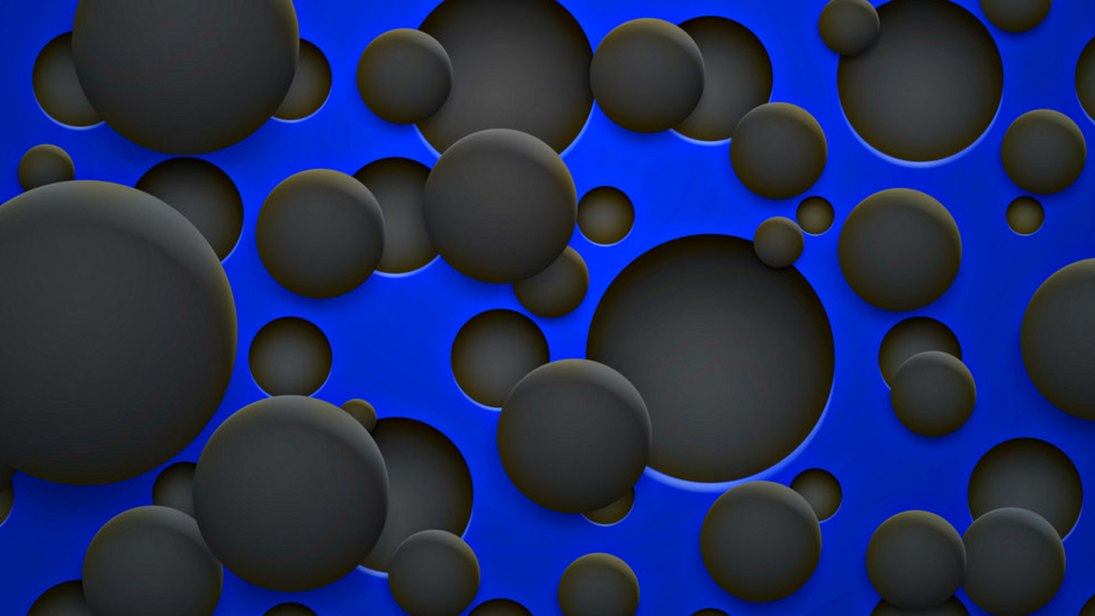 Abstract 3D spheres on blue background HD Wallpaper