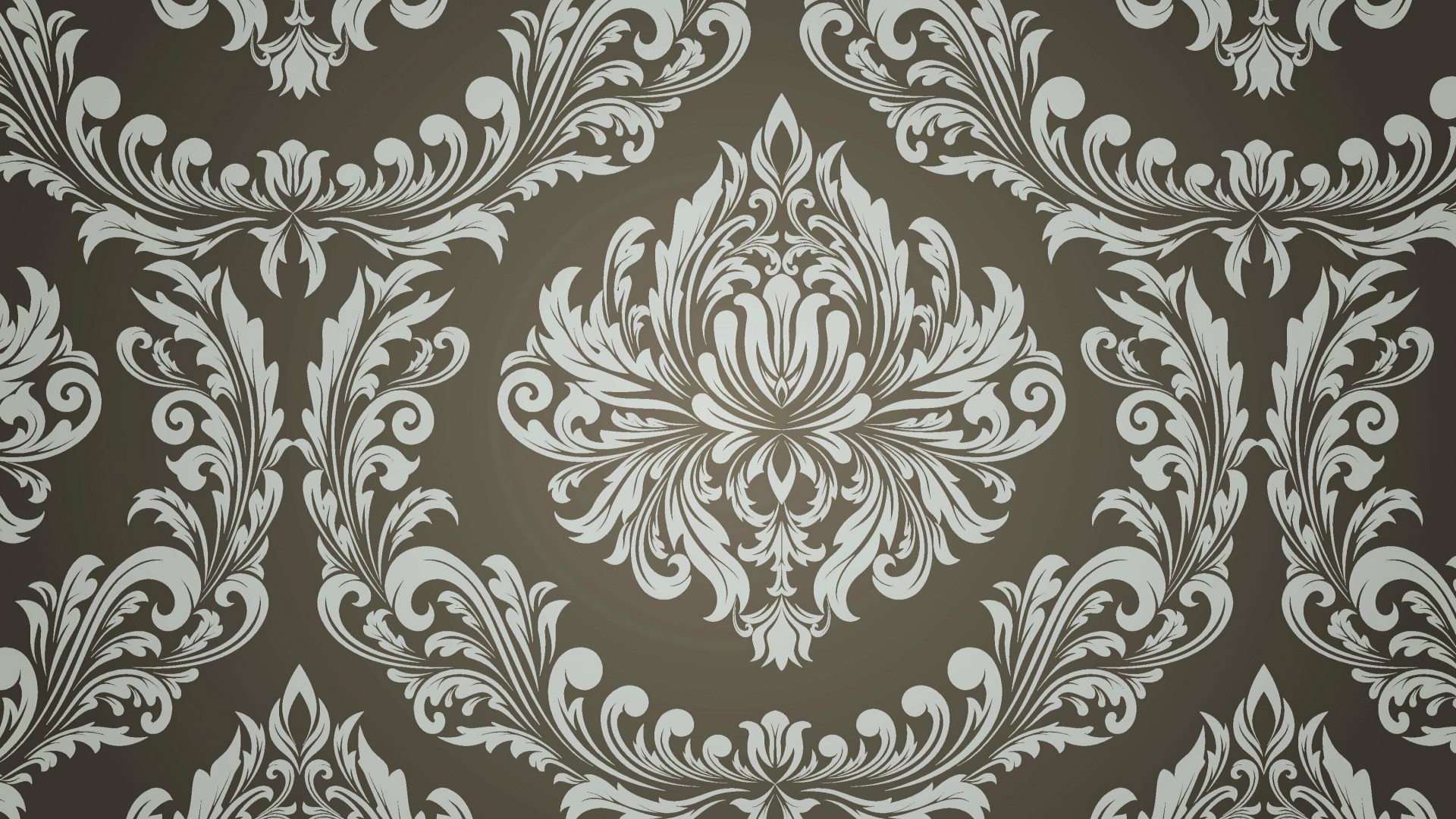 Damask pattern with floral motifs HD Wallpaper