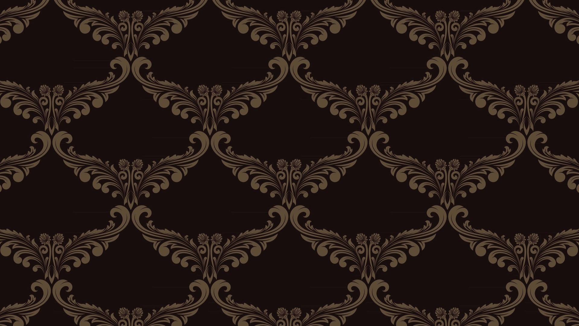 Brown damask pattern on dark background HD Wallpaper