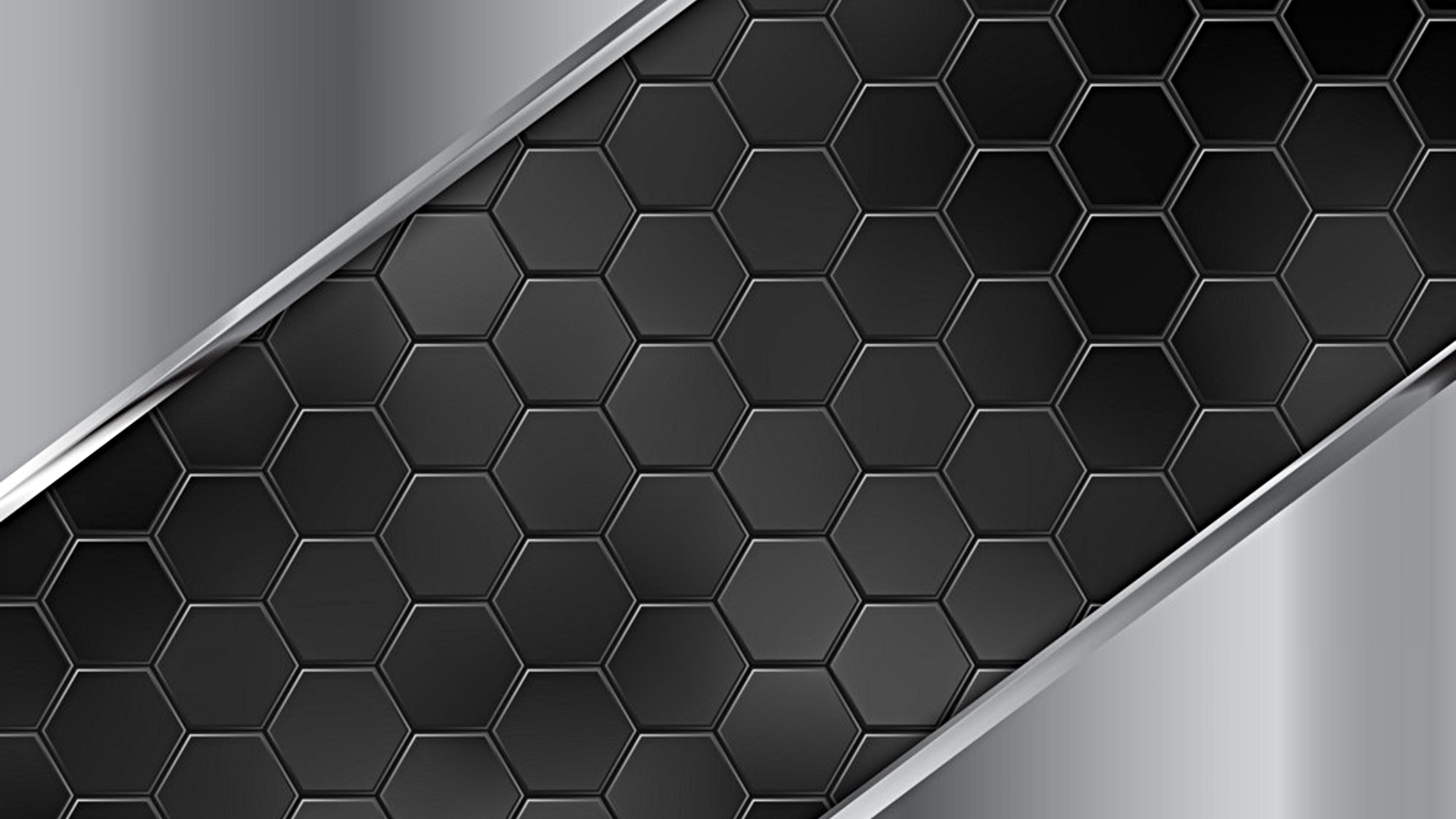 4K Metal Hexagonal Pattern HD Wallpaper