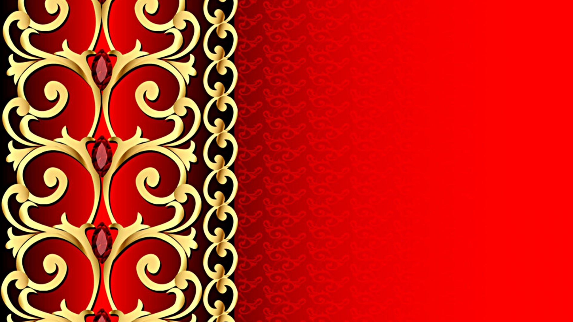 Red and Gold Ornate Pattern HD Wallpaper