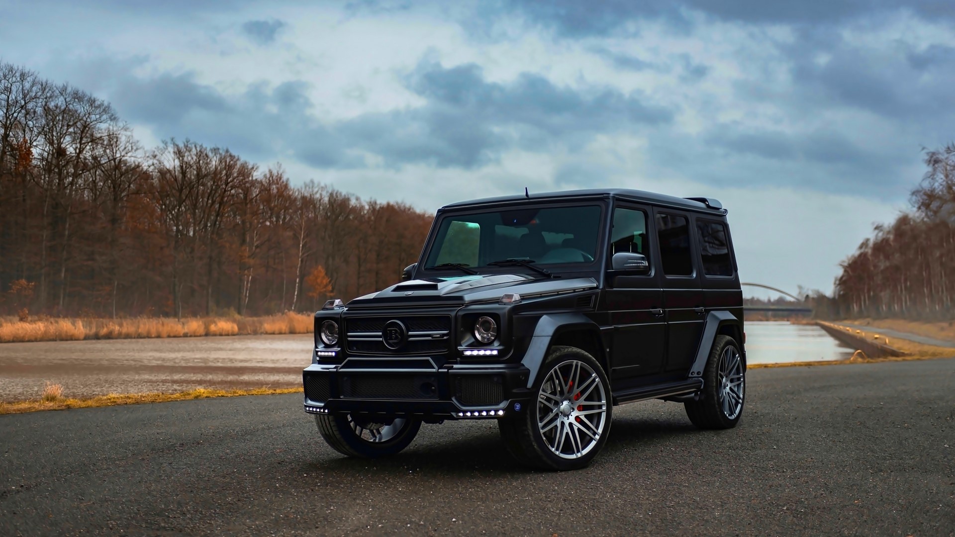 Black Mercedes-Benz G-Wagon on a Road HD Wallpaper
