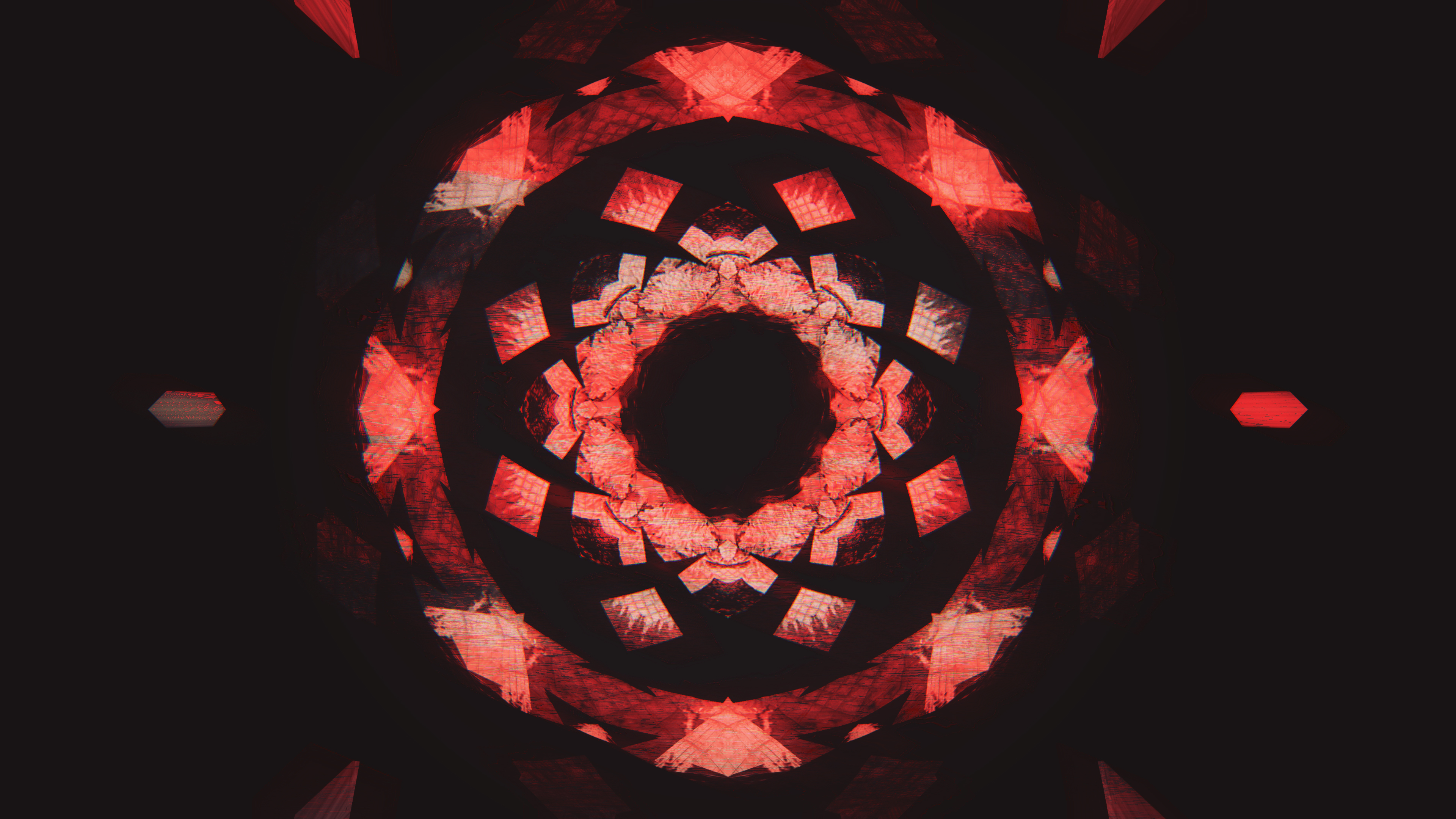 Red Glitch Art Fractal 4K HD Wallpaper