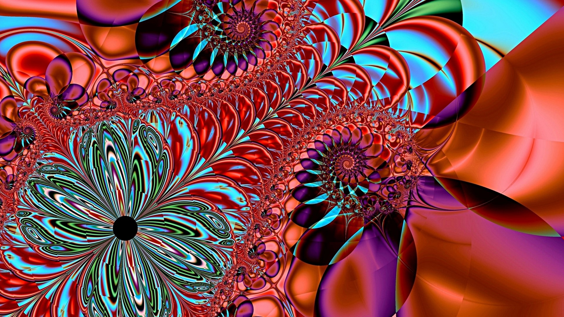 Fractal Art with Swirling Patterns HD Wallpaper