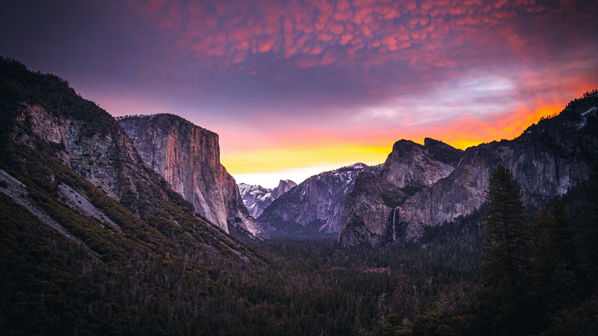Yosemite Valley at Dusk HD Wallpaper