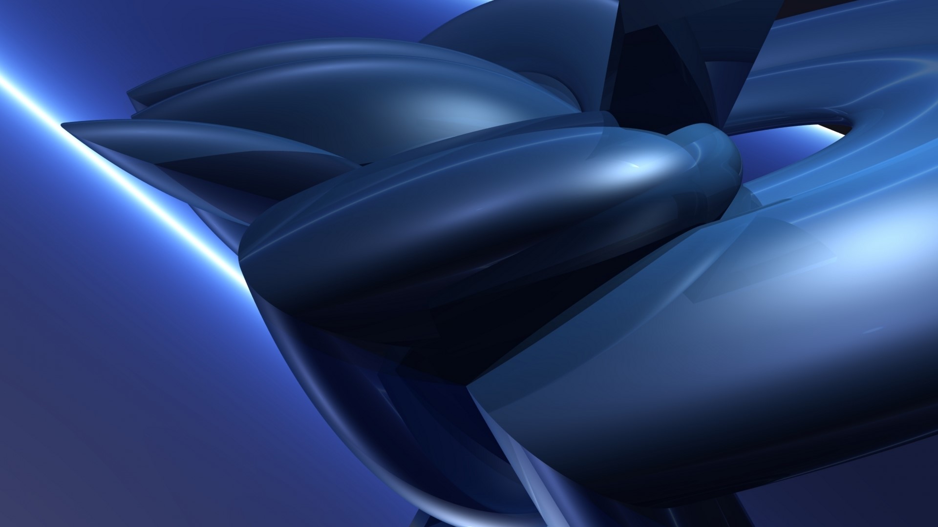 Abstract blue 3D render with light streak HD Wallpaper