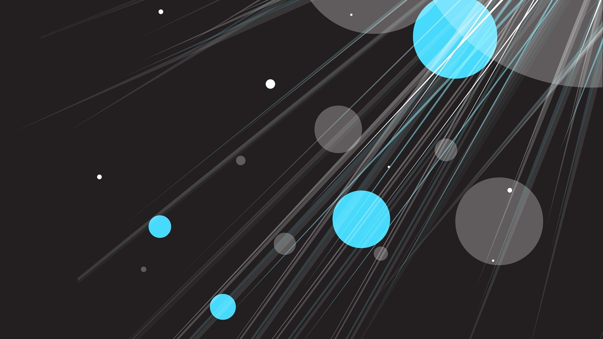 Abstract light streaks and circles on black background HD Wallpaper