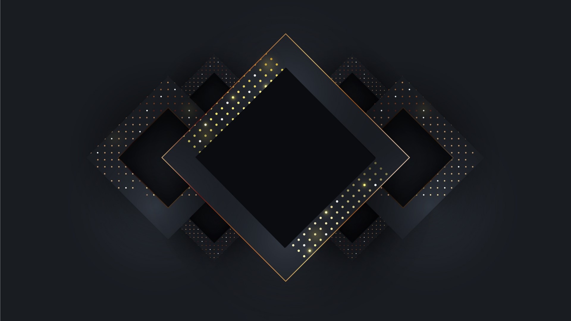 Dark geometric squares with gold accents HD Wallpaper