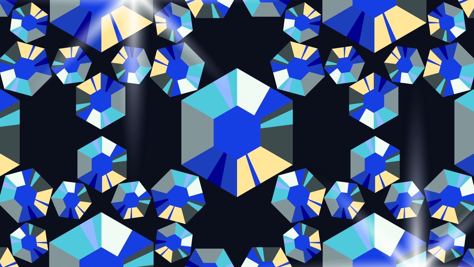 Abstract geometric pattern of blue and yellow diamonds HD Wallpaper