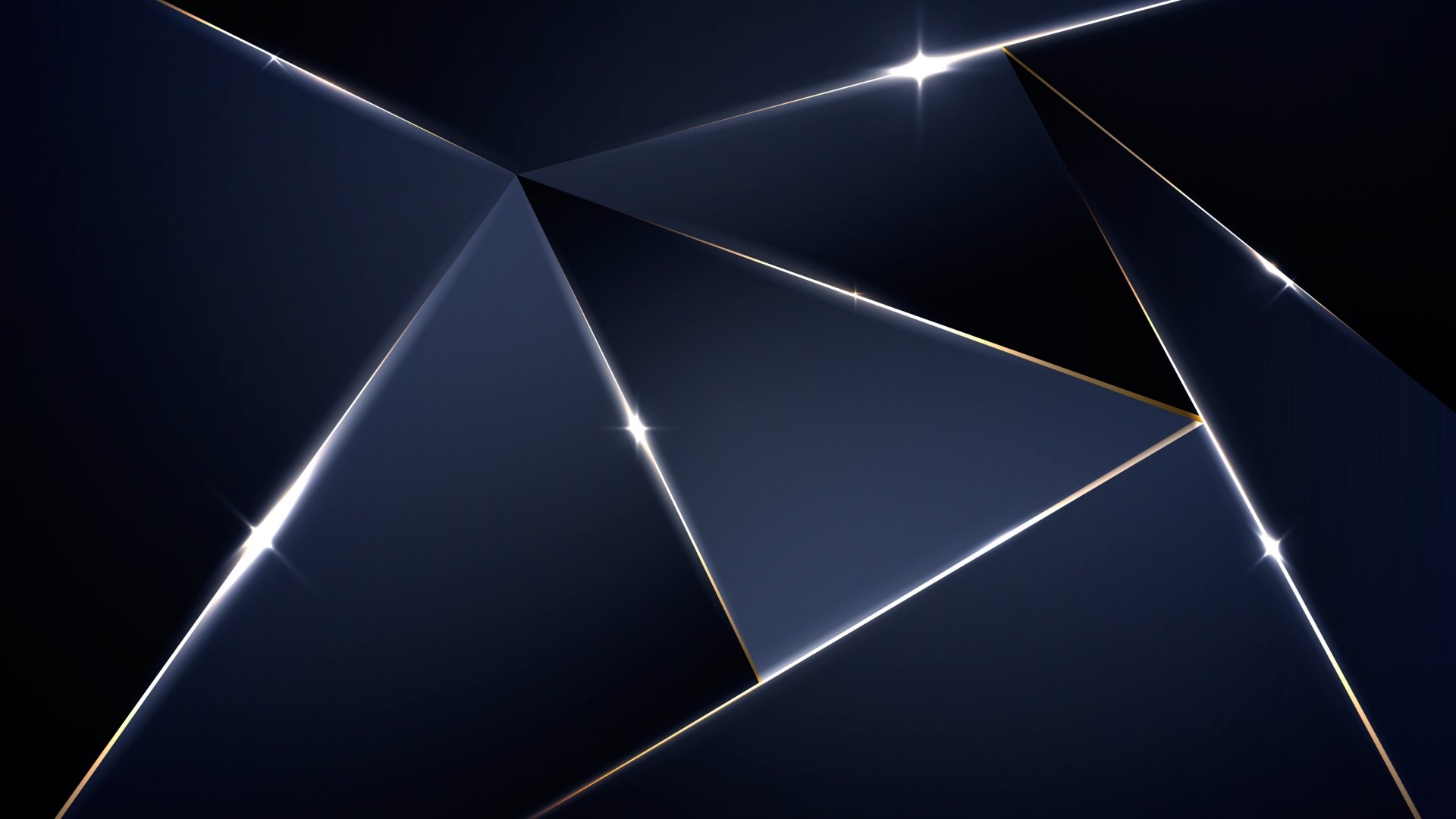 Dark Blue and Gold Geometric Abstract HD Wallpaper