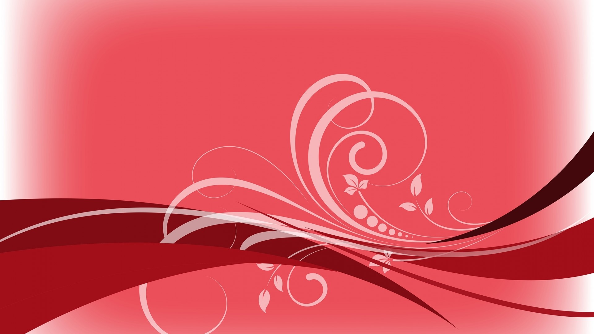 Red floral pattern with swirls HD Wallpaper