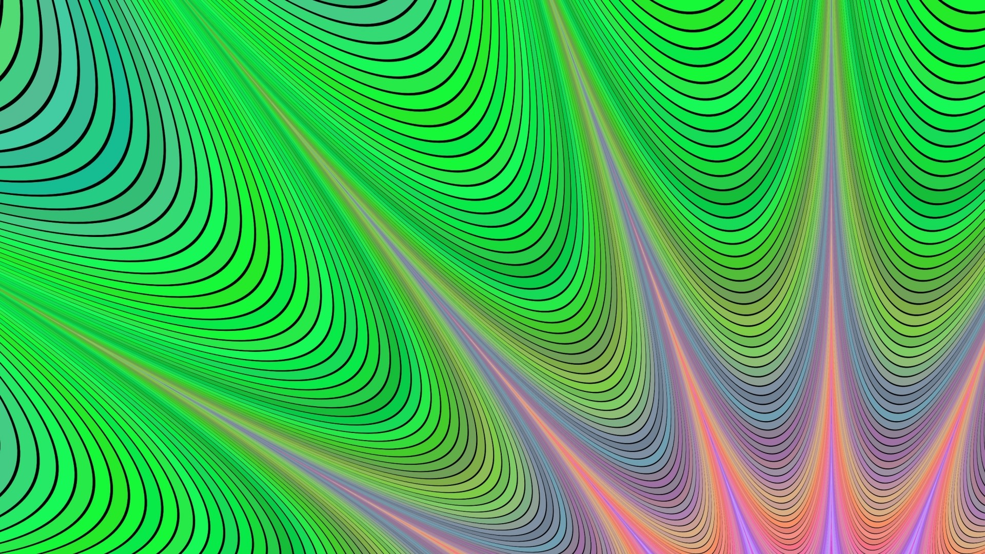 Green and pink fractal pattern HD Wallpaper