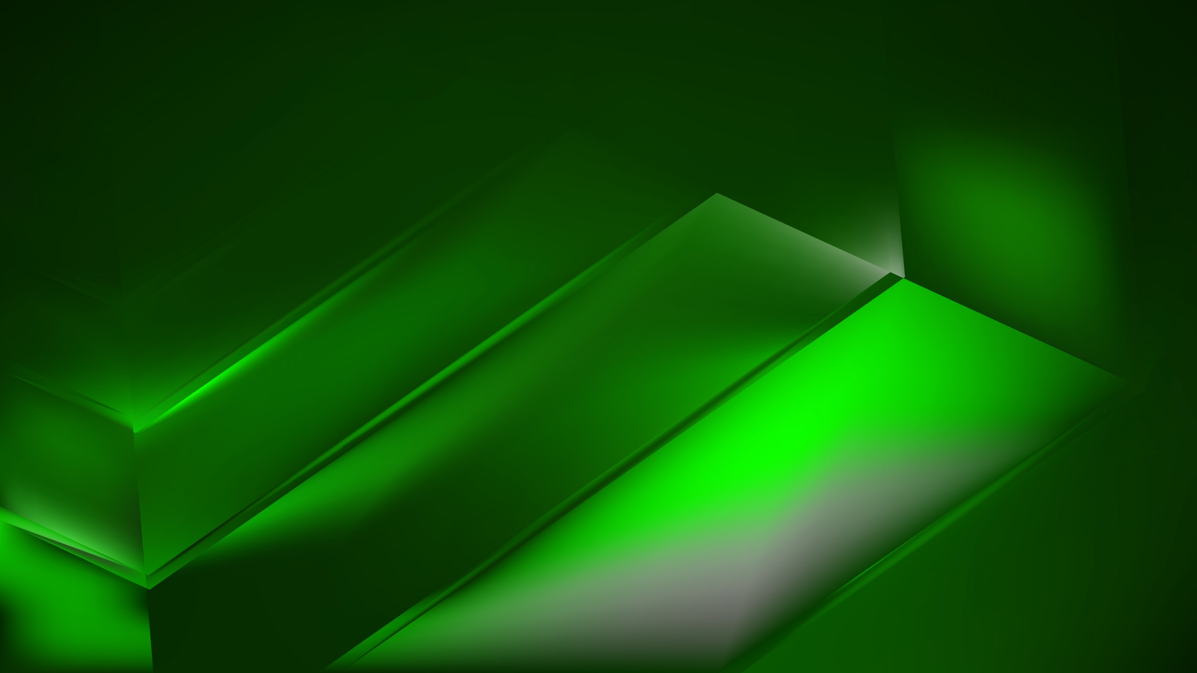 4K Abstract Green Geometric Shapes HD Wallpaper