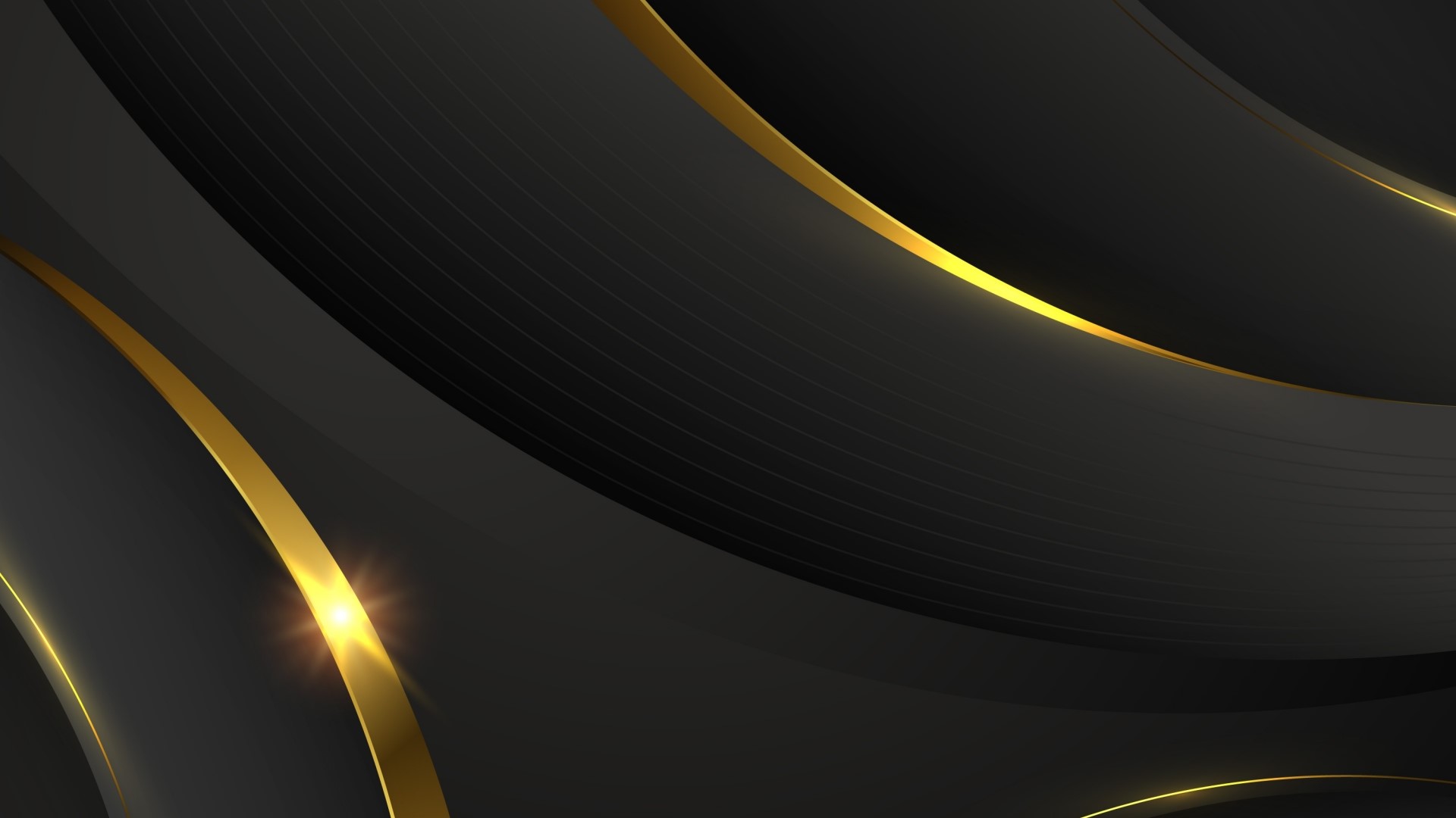 Abstract Black and Gold Waves HD Wallpaper