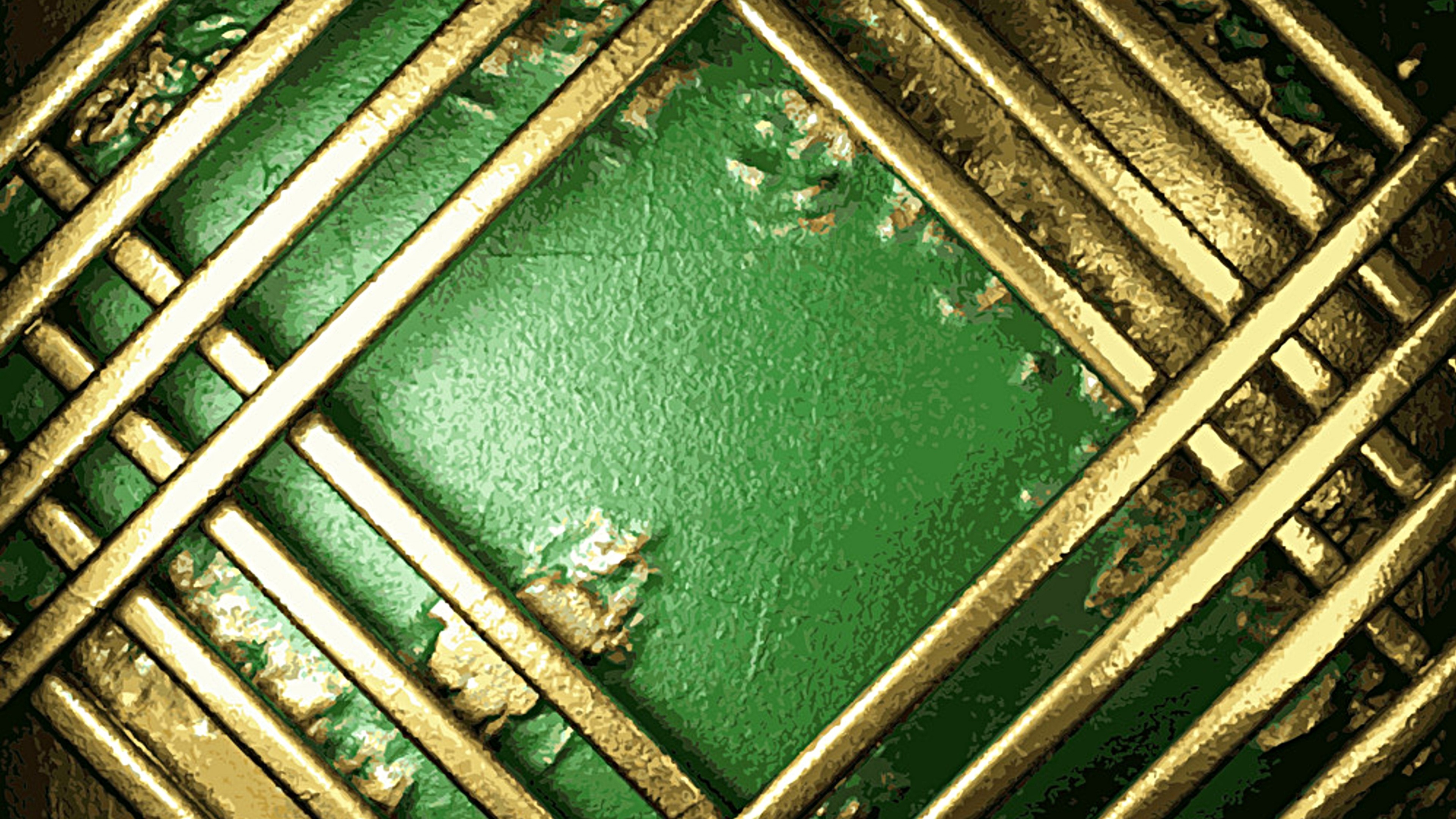 4K Metal Texture with Green Background HD Wallpaper