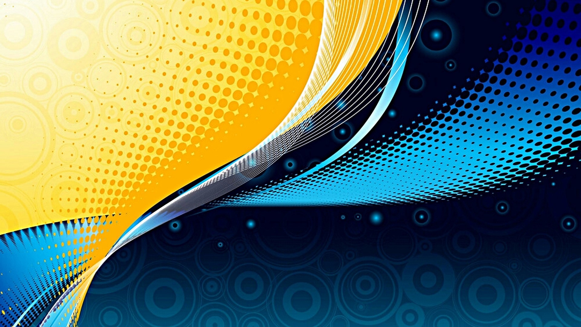 Abstract yellow and blue wave pattern HD Wallpaper