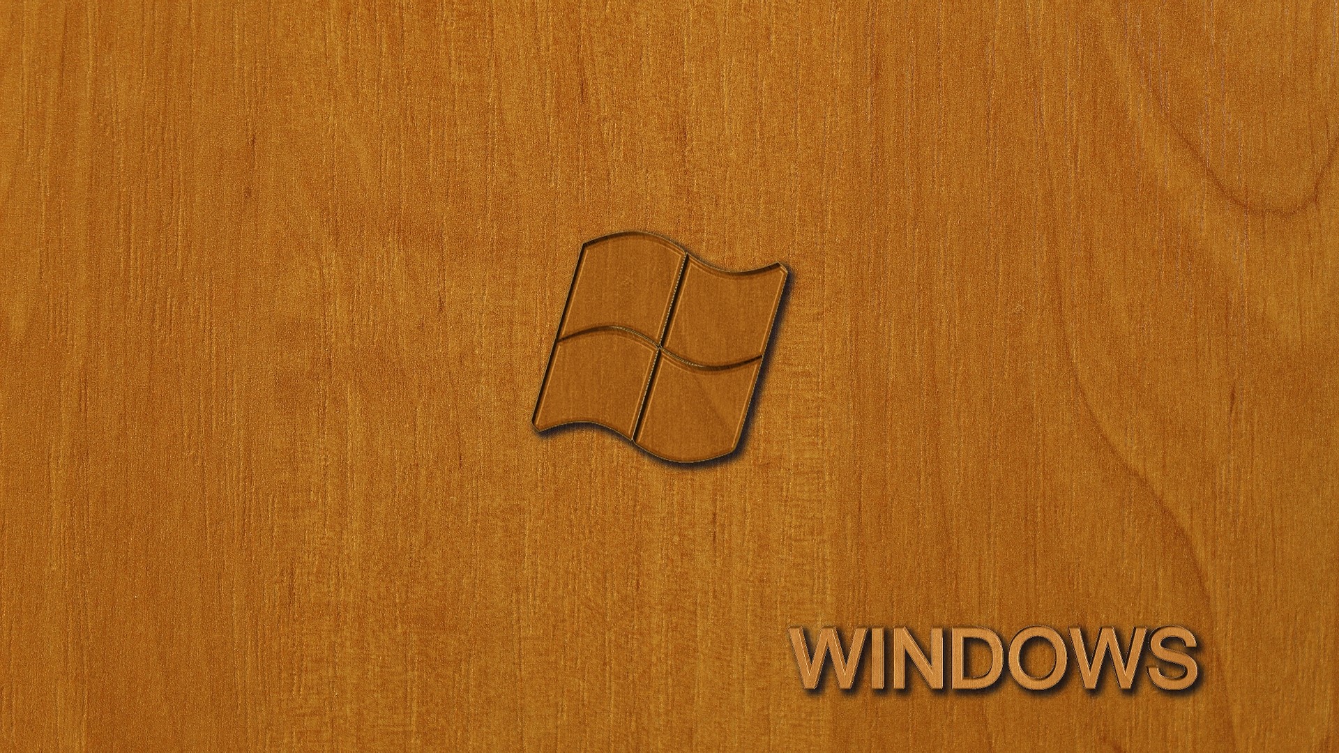 Windows logo on wood texture HD Wallpaper